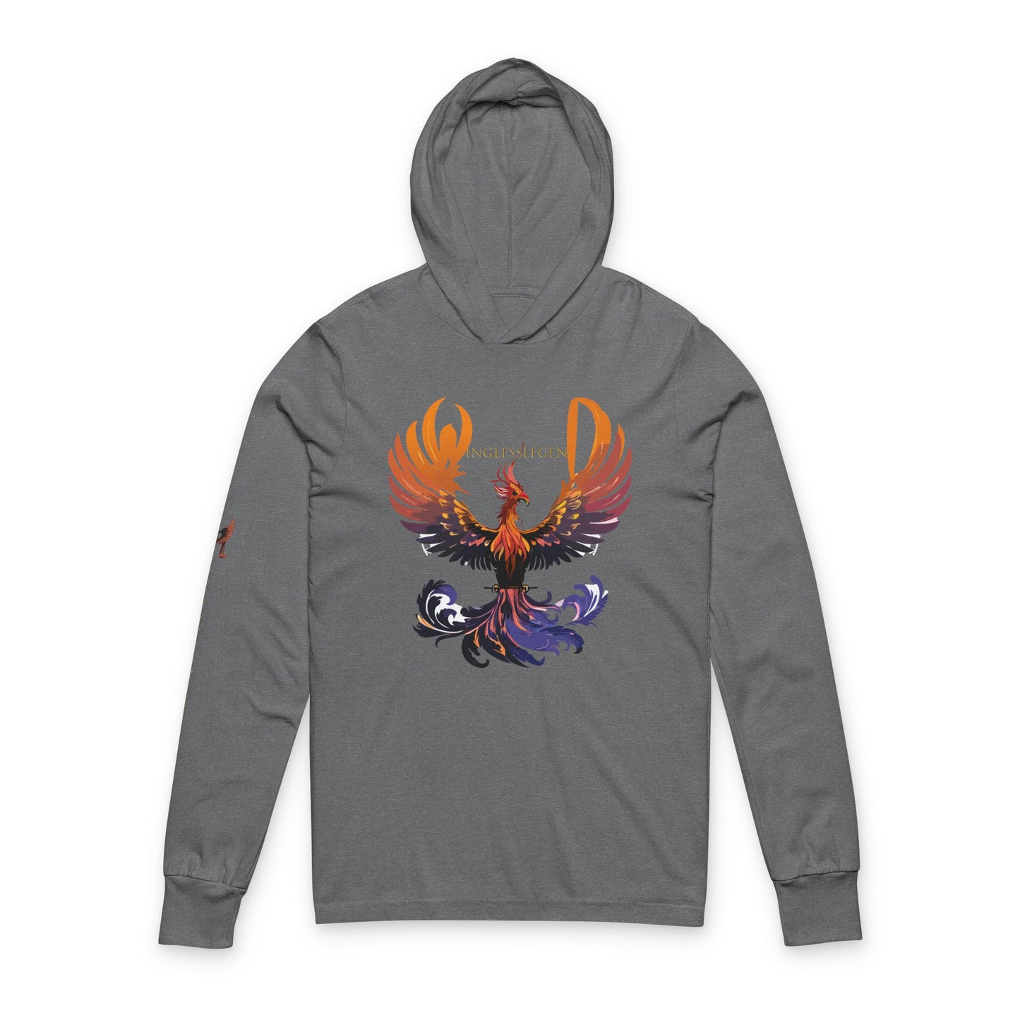 Fiery Phoenix Hooded Long Sleeve Tee - Unisex