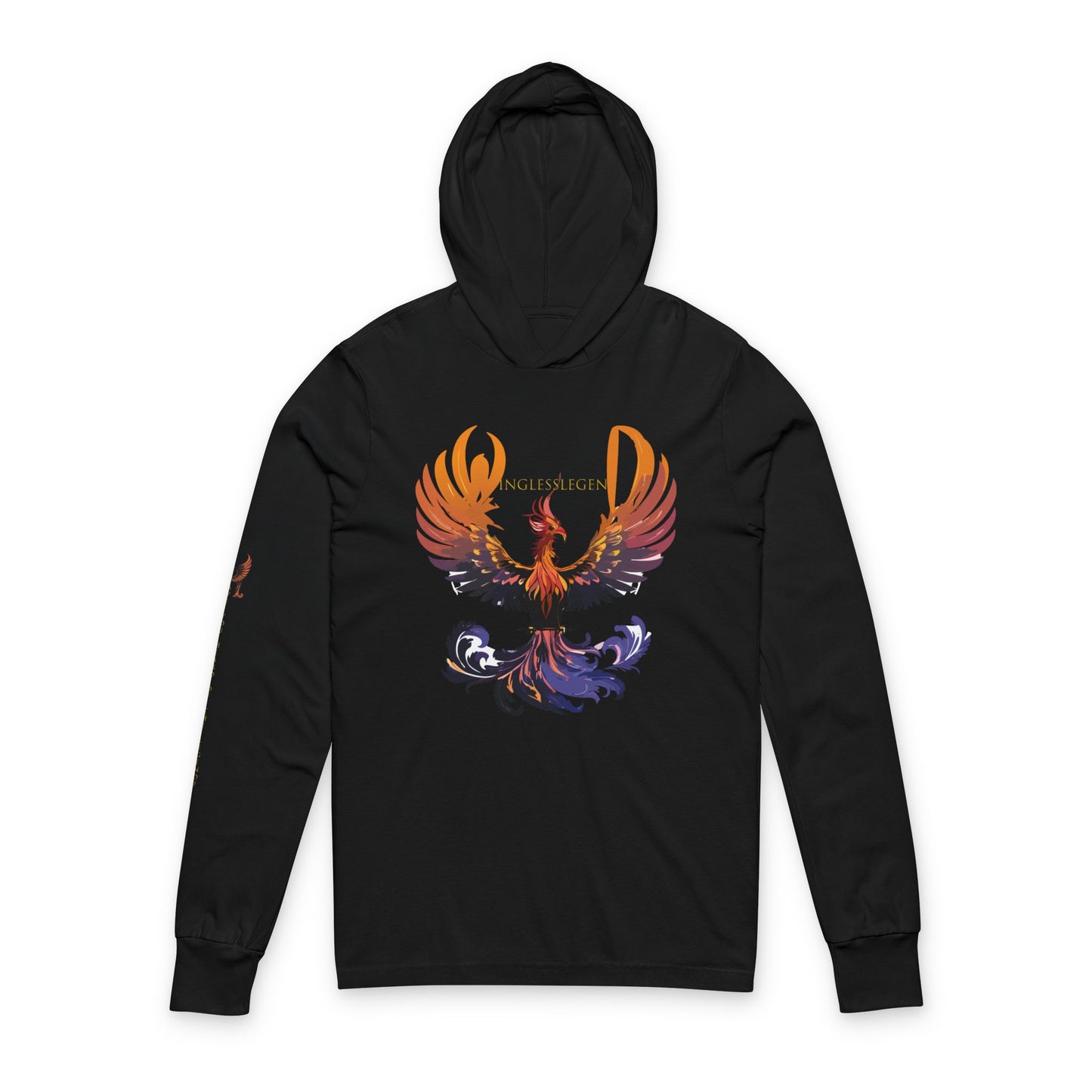 Fiery Phoenix Hooded Long Sleeve Tee - Unisex
