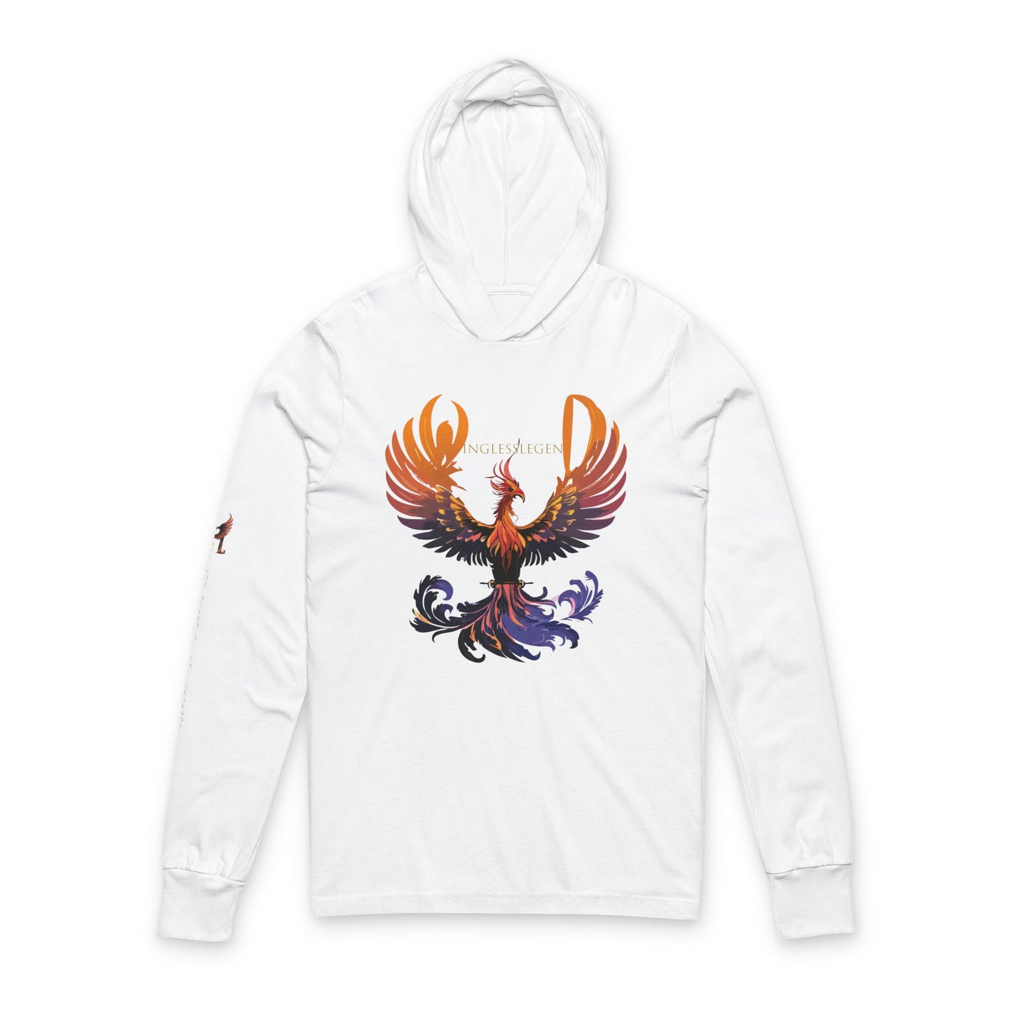 Fiery Phoenix Hooded Long Sleeve Tee - Unisex